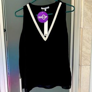NWT Black & White Sleeveless Blouse Small